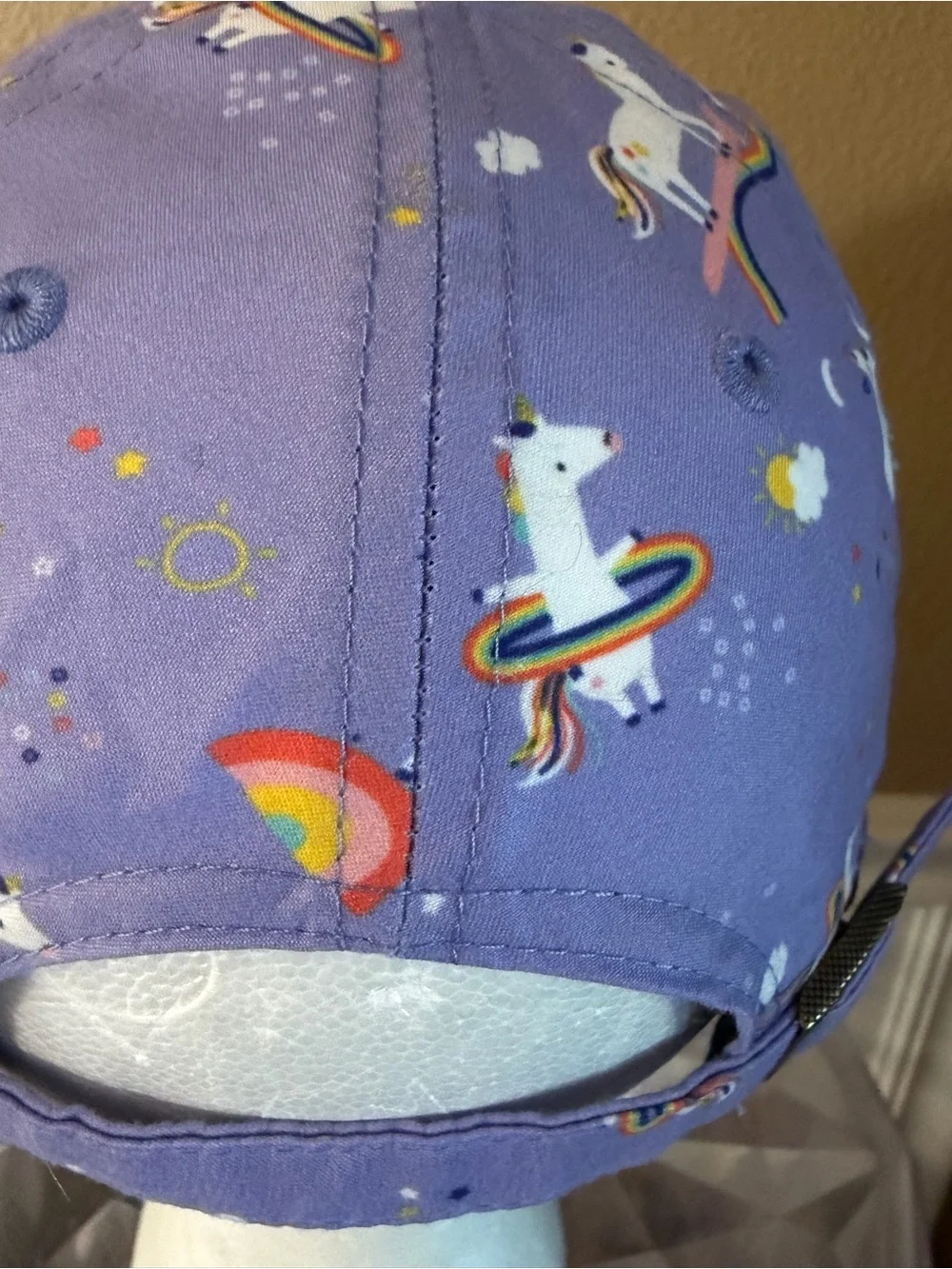 Girls 47 Embroidered England Patriots Purple Unicorn Hat Adjustable